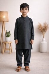 Gentle Men- Boy Dark Grey Kameez Shalwar