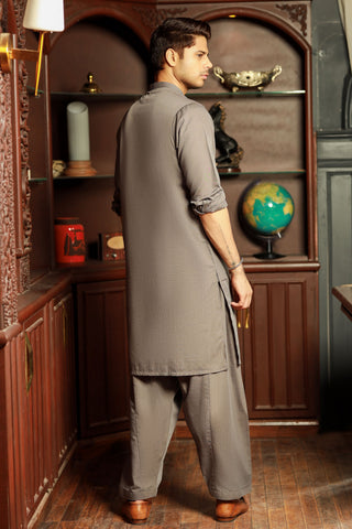 Vintage-Grey Kameez Shalwar