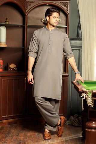 Vintage-Grey Kameez Shalwar