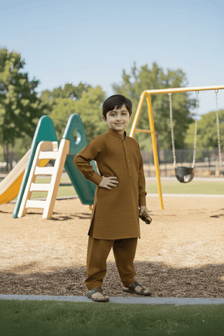 Rain Bow- Boy Brown Kameez Shalwar