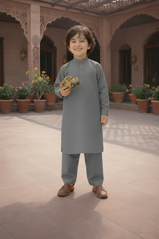 Crystal Star - Boy Ash Grey Kameez Shalwar