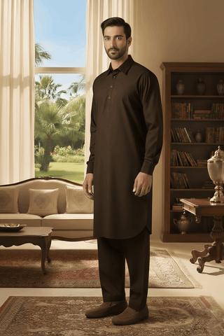 Sunflower-Chocalate Kameez Shalwar