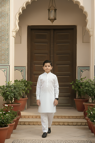 Dream Style- Boy White Kameez Shalwar