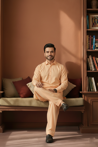 Refersh-Beige Kameez Shalwar