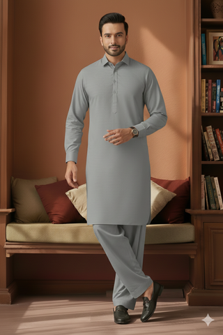 Refersh-Grey Kameez Shalwar