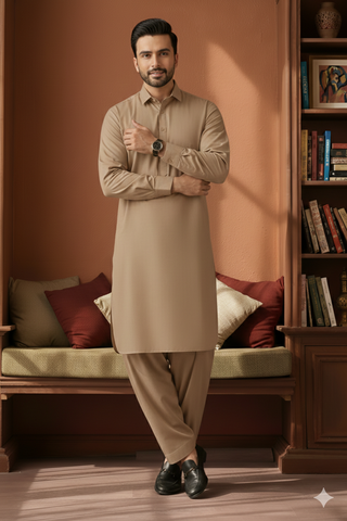 Refersh-Brown Kameez Shalwar