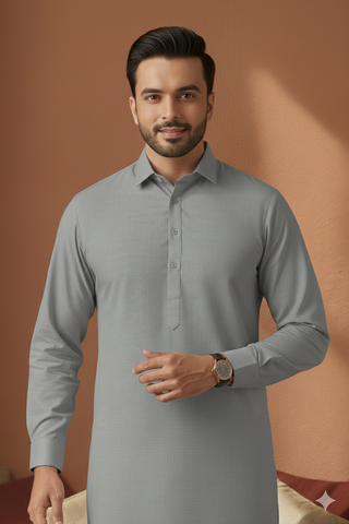 Refersh-Grey Kameez Shalwar