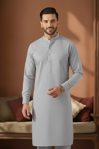 Refersh-Ash GreyKameez Shalwar