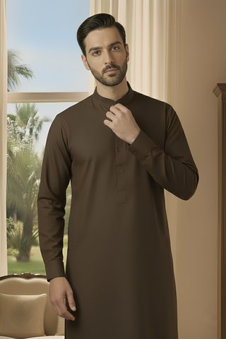 Sunflower- Brown Kameez Shalwar