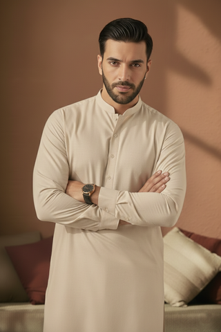 Refersh-Light Brown Kameez Shalwar