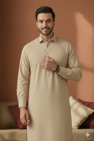 Refersh-Light Brown Kameez Shalwar
