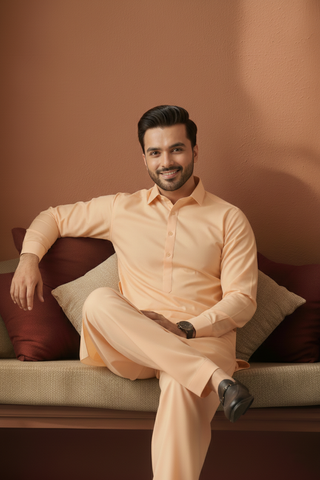 Refersh-Beige Kameez Shalwar
