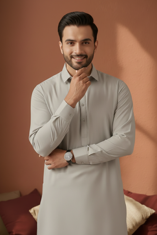 Refersh-Ash Grey Kameez Shalwar