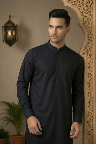 Muskan Plus- Black Kameez Shalwar