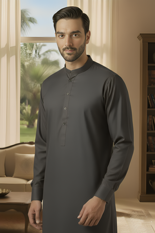 Sunflower- Charcoal Kameez Shalwar