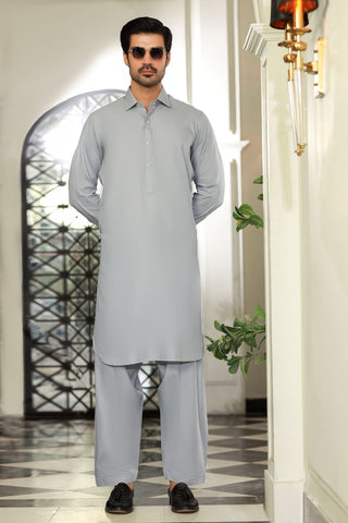 Dream Style- Ash Grey Kameez Shalwar