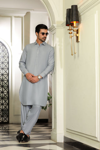 Dream Style- Ash Grey Kameez Shalwar
