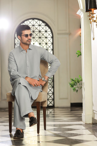Dream Style- Ash Grey Kameez Shalwar