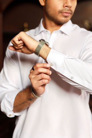 Gold Medal Style- White Kameez Shalwar
