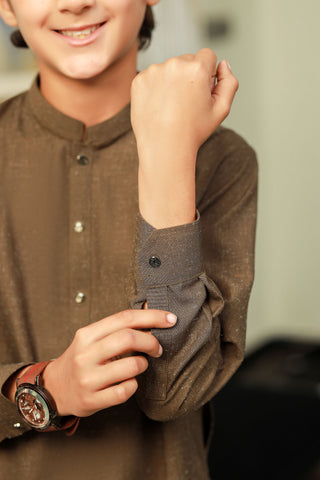 Gentle Men- Boy Brown Kameez Shalwar
