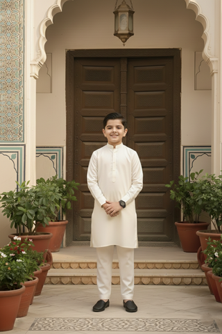Dream Style- Boy Cream Kameez Shalwar