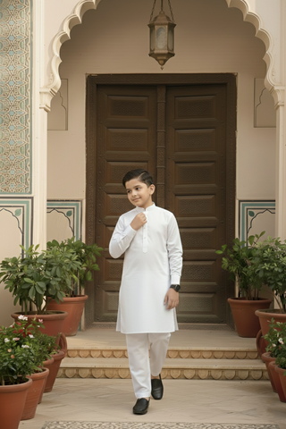 Dream Style- Boy White Kameez Shalwar
