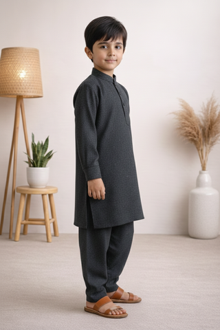Gentle Men- Boy Dark Grey Kameez Shalwar