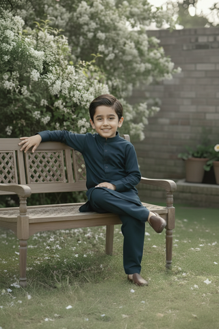 Sugarcan- Boy Teal Kameez Shalwar