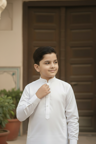 Dream Style- Boy White Kameez Shalwar