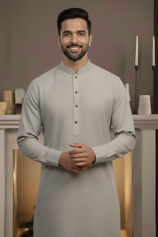 Vintage-Ash Grey Kameez Shalwar