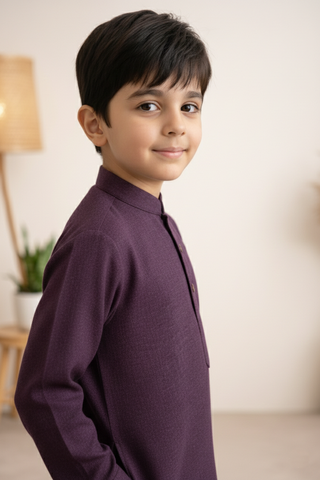 Gentle Men- Boy Purple Kameez Shalwar